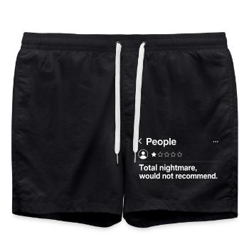 Total Nightmare Avis Humour | Design Drôle Critiqu - Short de bain - noir - Devant - AI Model Male 185 light (185cm)