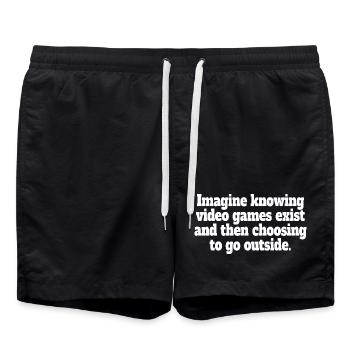 Imaginez que les jeux vidéo existent PC Gamer Gaming Zocker - Short de bain - noir - Devant - AI Model Male 185 light (185cm)