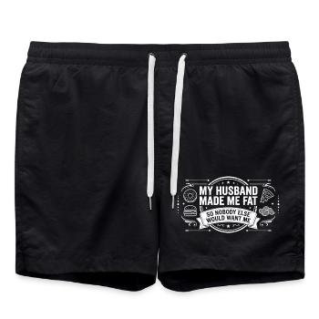 Mon mari m’a rendue grosse femme drôle en disant - Short de bain - noir - Devant - AI Model Male 185 light (185cm)