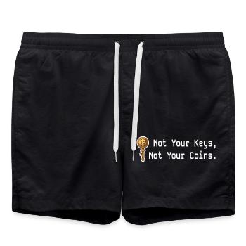 Not Your Keys Not Your Coins Crypto Cryptocurrency - Swim Trunks - black - Front - AI Model Male 185 light (185cm)