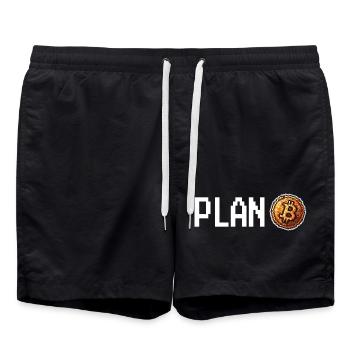 Planifiez Bitcoin Retro Pixel - Short de bain - noir - Devant - AI Model Male 185 light (185cm)