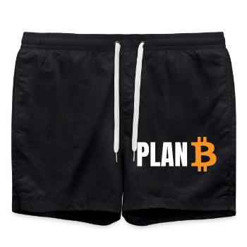 Planifier Bitcoin - Short de bain - noir - Devant - AI Model Male 185 light (185cm)