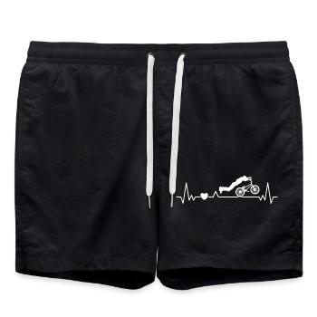 BMX Heartbeat No-Footer Trick Fahrradfahrer - Badeshorts - Schwarz - Vorne - AI Model Male 185 light (185cm)