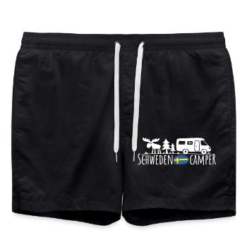 Schweden Camper Silhouette - Badeshorts - Schwarz - Vorne - AI Model Male 185 light (185cm)