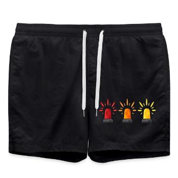 Voyant d’alerte du trio de signaux - Short de bain - noir - Devant - AI Model Male 185 light (185cm)