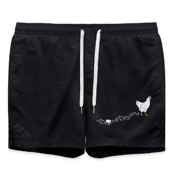 Poulets Whisperer Poulets Poulets Poulets Gardiens de poulets - Short de bain - noir - Devant - AI Model Male 185 light (185cm)