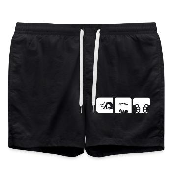 Le chat et les Japonais - Short de bain - noir - Devant - AI Model Male 185 light (185cm)