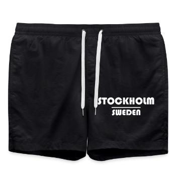 Stockholm, Suède - Short de bain - noir - Devant - AI Model Male 185 light (185cm)