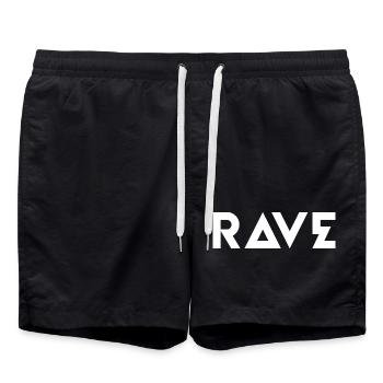 RAVE Geometric Bold Logo - Badeshorts - Schwarz - Vorne - AI Model Male 185 light (185cm)