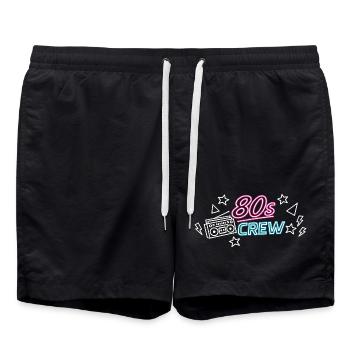 80s Crew Neon Retro - Badeshorts - Schwarz - Vorne - AI Model Male 185 light (185cm)