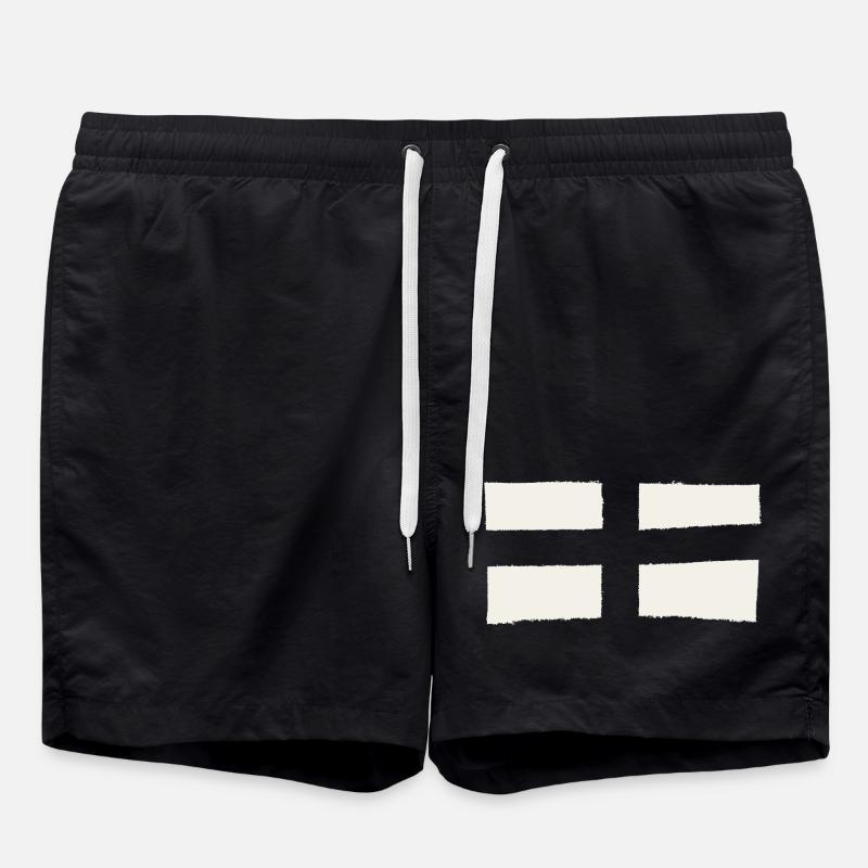 Drapeau anglais - Fond rouge - Short de bain - noir