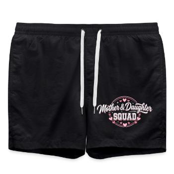 Mutter-Tochter-Trupp | Pinkes Mutter-Tochter-Geschenk - Badeshorts - Schwarz - Vorne - AI Model Male 185 light (185cm)