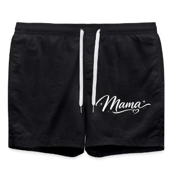 Mama Drehbuch Herz Sterne | Chic Mom Geschenk - Badeshorts - Schwarz - Vorne - AI Model Male 185 light (185cm)