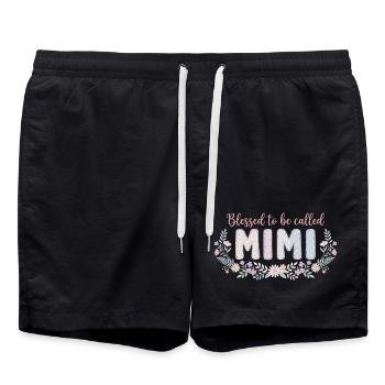 Mimi Mamie Fleurs Cadeau Grand-Mère Cute - Short de bain - noir - Devant - AI Model Male 185 light (185cm)