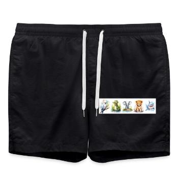 Estampes animales de nurserie - Short de bain - noir - Devant - AI Model Male 185 light (185cm)