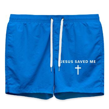 Jésus m’a sauvé – Foi minimaliste - Short de bain - cobalt blue - Devant