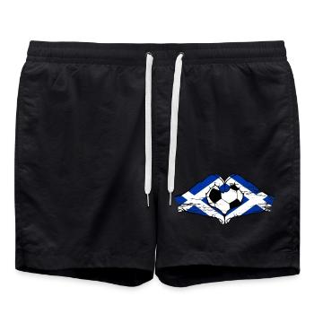 Drapeau écossais mains en forme de cœur utilisé - Short de bain - noir - Devant - AI Model Male 185 light (185cm)