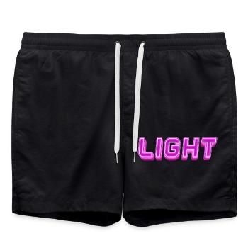 Neon Light Lettering Light - Swim Trunks - black - Front - AI Model Male 185 light (185cm)