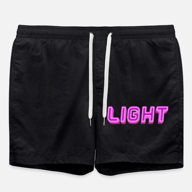 Neon Light Lettering Light - Swim Trunks - black