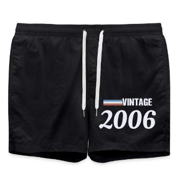 20 Year Old T-Shirt Born 2006 Vintage - Swim Trunks - black - Front - AI Model Male 185 light (185cm)