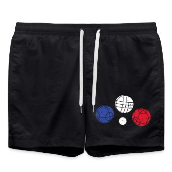 Boccia and Petanque Graphic Boccia Balls Tricolor - Swim Trunks - black - Front - AI Model Male 185 light (185cm)