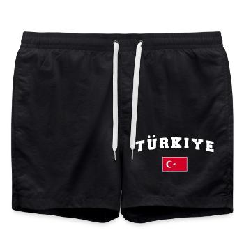 Türkei T-Shirt - Badeshorts - Schwarz - Vorne - AI Model Male 185 light (185cm)