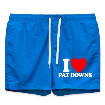 J’adore l’aéroport drôle Red Heart de Pat Down - Short de bain - cobalt blue - Devant