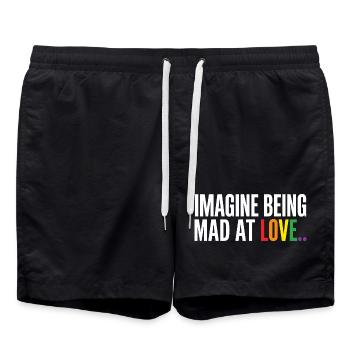 Imaginez être en colère contre Love LGBTQ Pride - Short de bain - noir - Devant - AI Model Male 185 light (185cm)