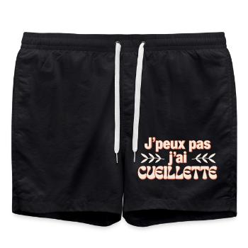 J'peux pas j'ai cuilllette - Short de bain - noir - Devant - AI Model Male 185 light (185cm)