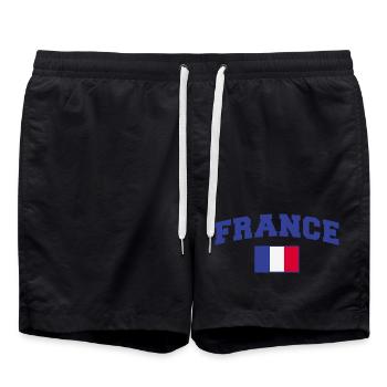 Frankreich Fan - Badeshorts - Schwarz - Vorne - AI Model Male 185 light (185cm)