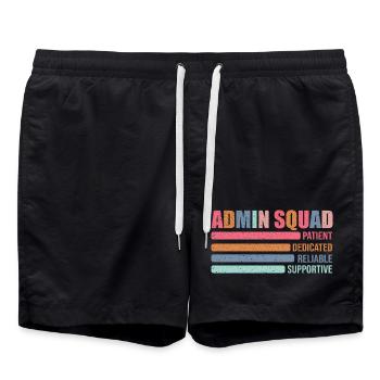 Admin Squad: Geduldig Unterstützend - Badeshorts - Schwarz - Vorne - AI Model Male 185 light (185cm)