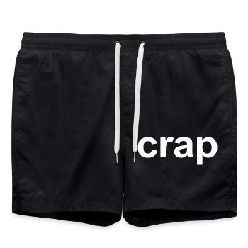 Crap Funny Relatable Sarcastic Minimalist Gift - Swim Trunks - black - Front - AI Model Male 185 light (185cm)