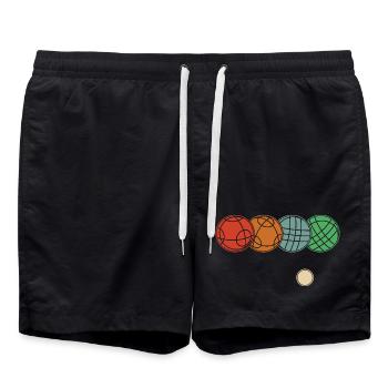 Boccia and Petanque Graphic Boccia Balls - Swim Trunks - black - Front - AI Model Male 185 light (185cm)