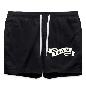 team_banderole - Swim Trunks - black - Front - AI Model Male 185 light (185cm)