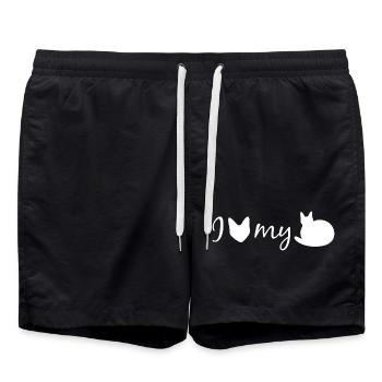 I Cat My Loaf  - Swim Trunks - black - Front - AI Model Male 185 light (185cm)