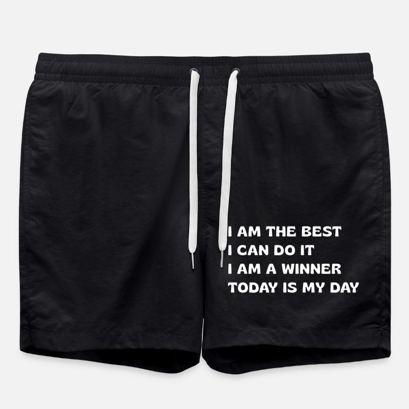Kraftvolle Affirmationen - Badeshorts - Schwarz