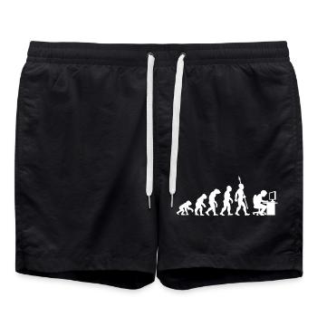 Computer PC Evolution Informatiker Programmierer - Badeshorts - Schwarz - Vorne - AI Model Male 185 light (185cm)