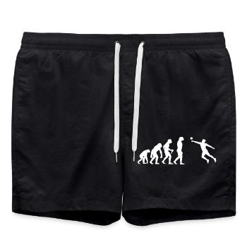 Geschenkidee für einen Faustball-Fan mit Teamspiel - Badeshorts - Schwarz - Vorne - AI Model Male 185 light (185cm)
