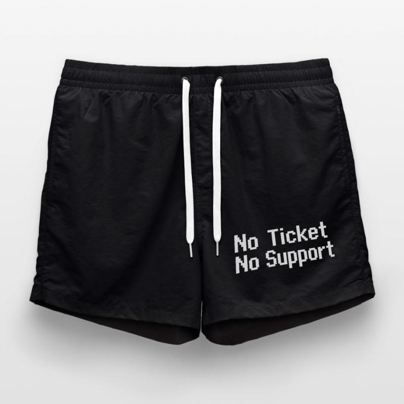 Pas de ticket, pas de service Support informatique Pixel 8 bits Short de bain