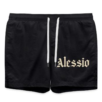 Alessio Gothic Vintage Logo - Badeshorts - Schwarz - Vorne - AI Model Male 185 light (185cm)