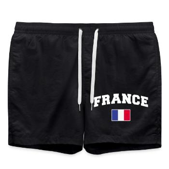 Frankreich Fan - Badeshorts - Schwarz - Vorne - AI Model Male 185 light (185cm)