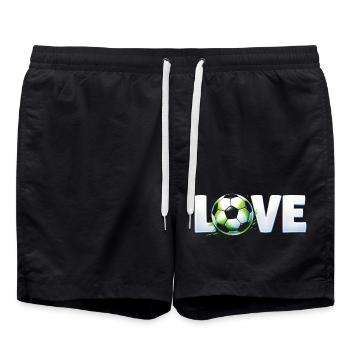 Amour du football Design balle rond - Short de bain - noir - Devant - AI Model Male 185 light (185cm)