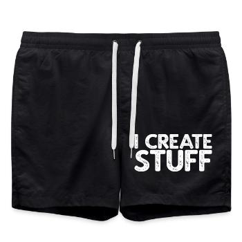 I Create Stuff - Swim Trunks - black - Front - AI Model Male 185 light (185cm)