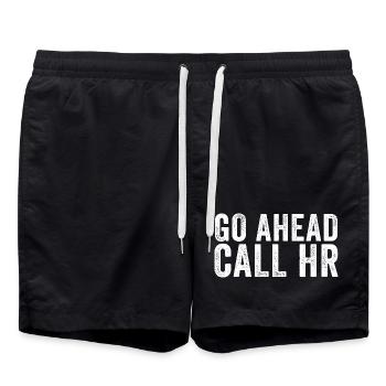 Nur zu, rufen Sie die Personalabteilung an! Sarkas - Badeshorts - Schwarz - Vorne - AI Model Male 185 light (185cm)