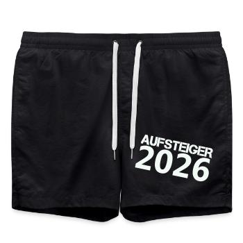 aufsteiger_2026- - Badeshorts - Schwarz - Vorne - AI Model Male 185 light (185cm)
