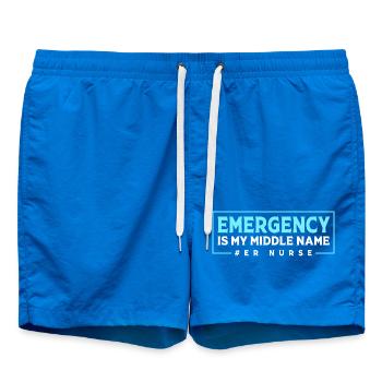 Emergency Nurse Ambulance - Swim Trunks - cobalt blue - Front