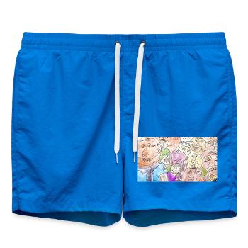Gesichtermeer Collage: Bunte Vielfalt - Badeshorts - Cobalt blue - Vorne