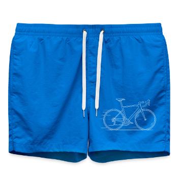 Road Bike Line Style Bicycle Shirt - Swim Trunks - cobalt blue - Front