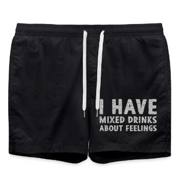 Des cocktails sur les sentiments - Short de bain - noir - Devant - AI Model Male 185 light (185cm)