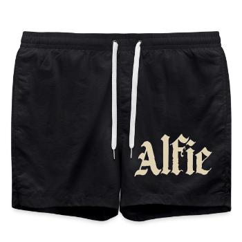 Alfie en empattement gothique - Short de bain - noir - Devant - AI Model Male 185 light (185cm)